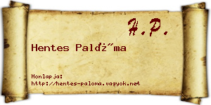 Hentes Palóma névjegykártya